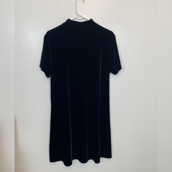 Jacqueline Ferrar Hi Neck Velvet Black Midi Dress/Tunic Size 16 - Picture 2 of 9